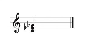 C diminished triad displayed harmonically. Image description available.