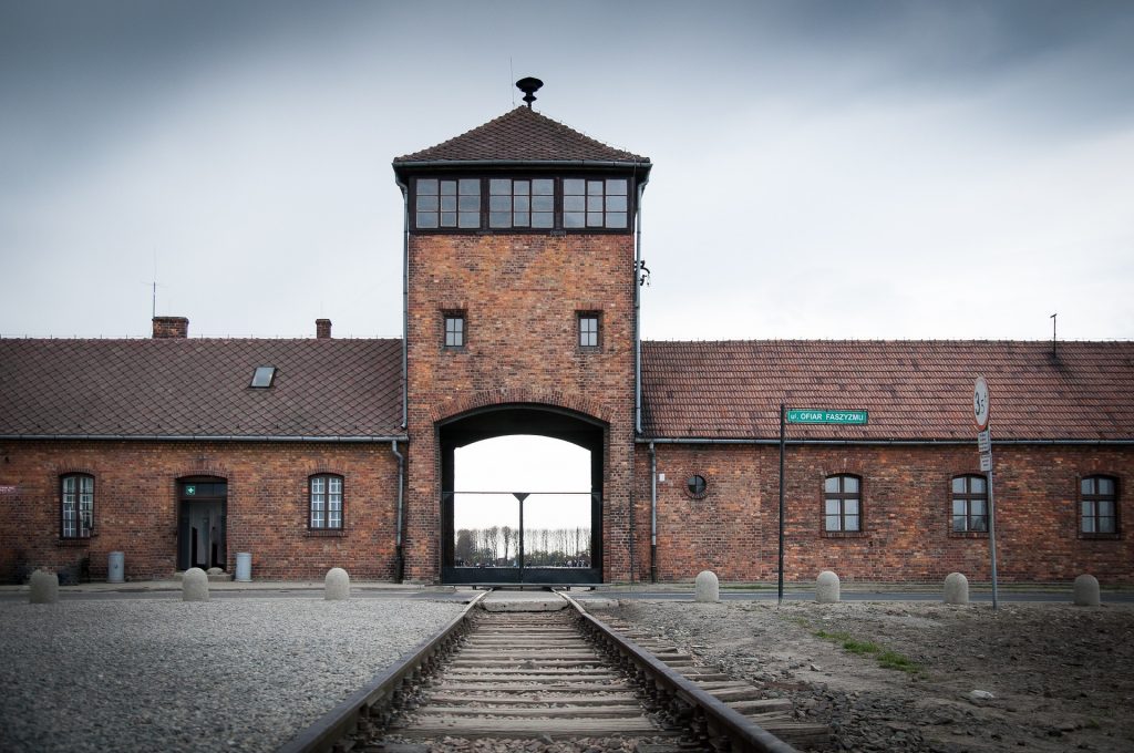 Main entrance to Auschwitz-Birkenau.