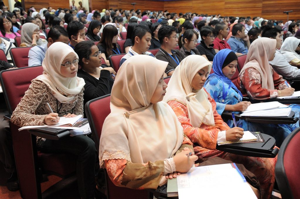 University students attending a lecture.