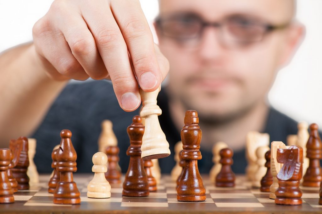 Man playing chess.