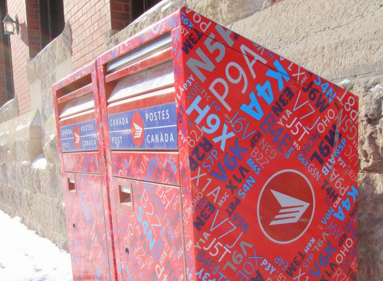 Canada Post mailboxes.