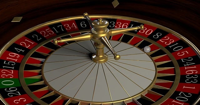 Roulette table.